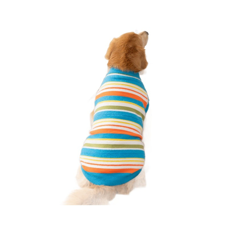 Striped Sleeveless Pet Sweater For Autumn And Winter Wear
