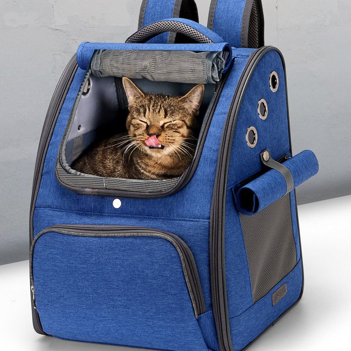 Pet Carrier Travel Bag Foldable Breathable Backpack-style