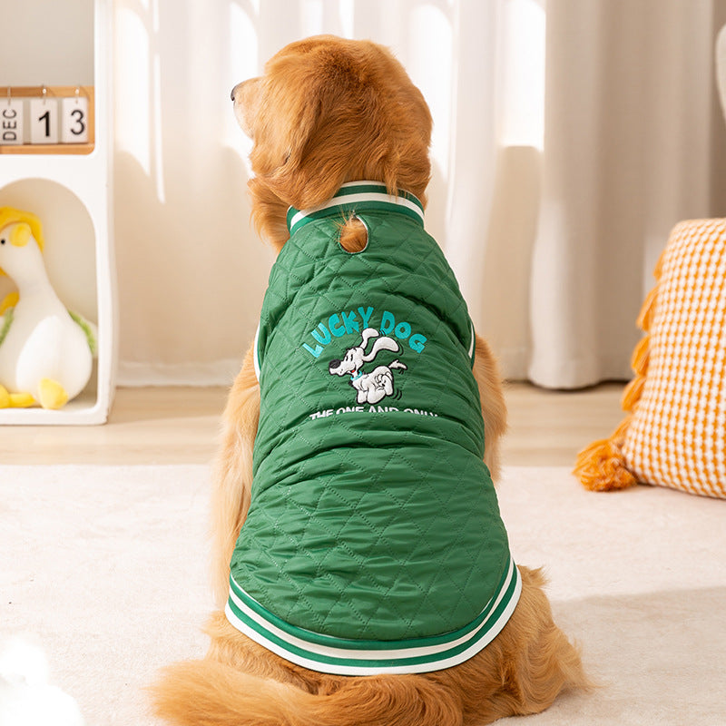 Quilted Cotton Pet Jacket For Large Breeds Winter Warm Wear