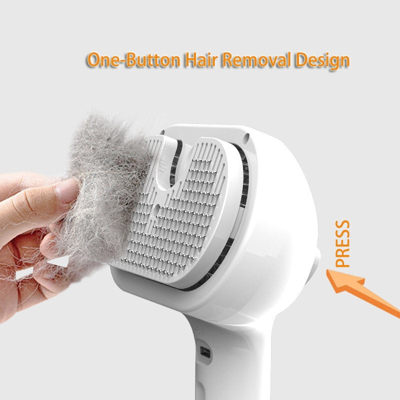 Self-Cleaning Pet Comb with Hair Remover and Built-In Mist Humidifier