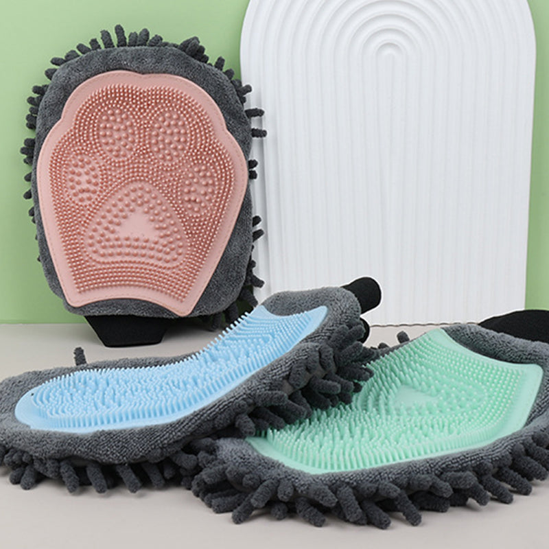 2-in-1 Pet Bathing Brush and Grooming Glove for Brushing Massaging