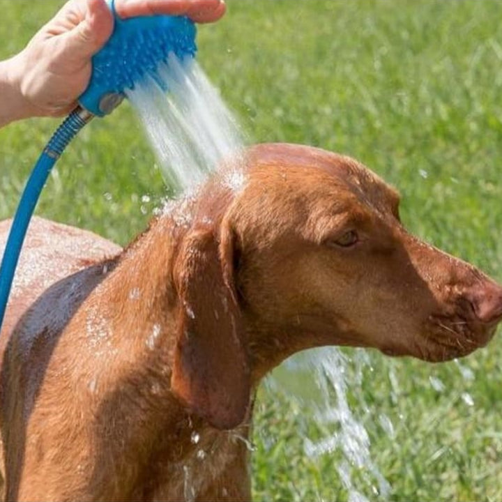 Pet Bathing Gloves with Silicone Nozzle Handheld Massage Shower Brush