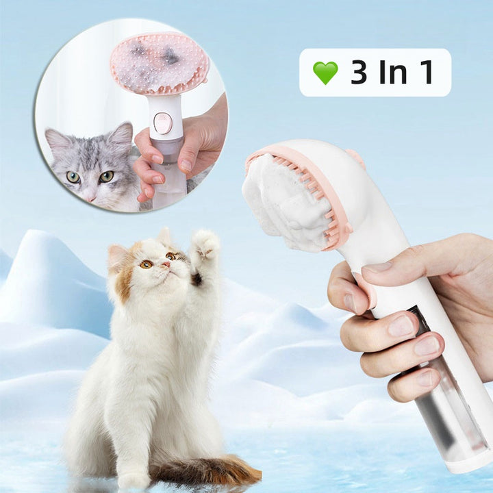 3 In 1 Steam Pet Grooming Brush With Adjustable Comb And Hair Removal