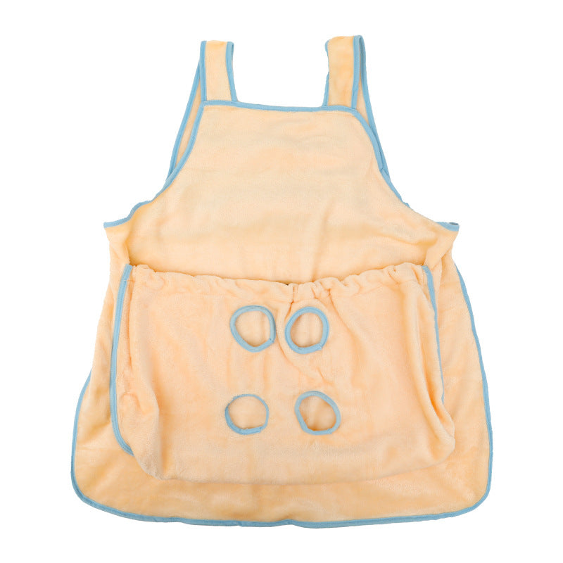Plush Pet Carrier Apron With Chest Pocket For Outdoor Travel