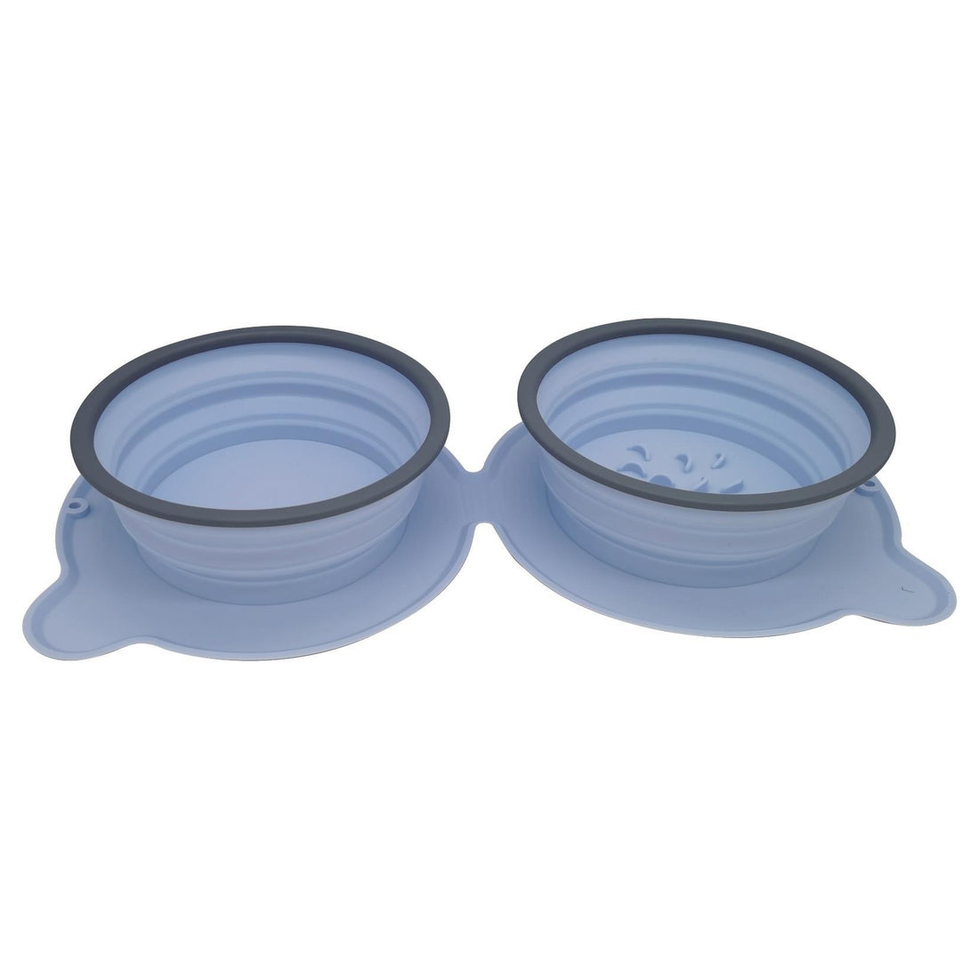 Foldable Silicone Double Pet Bowl With Non Slip Travel Design