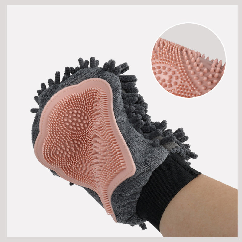 2-in-1 Pet Bathing Brush and Grooming Glove for Brushing Massaging