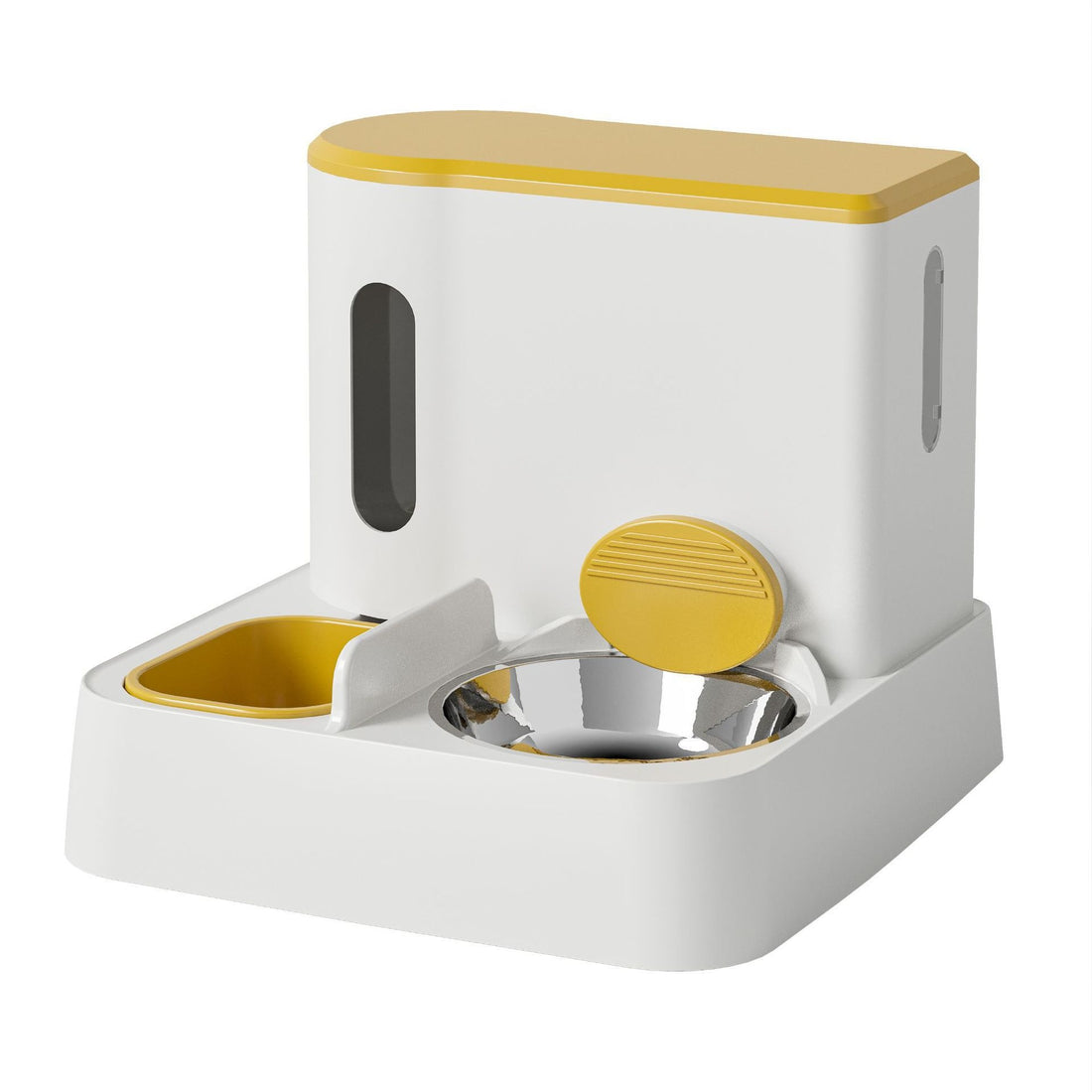 Automatic Pet Feeder With Integrated Water Dispenser Double Bowl