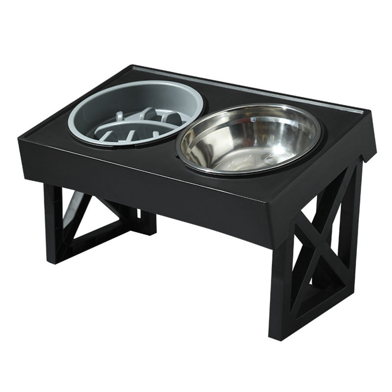 Adjustable Elevated Stainless Steel Pet Slow Feeder Bowl