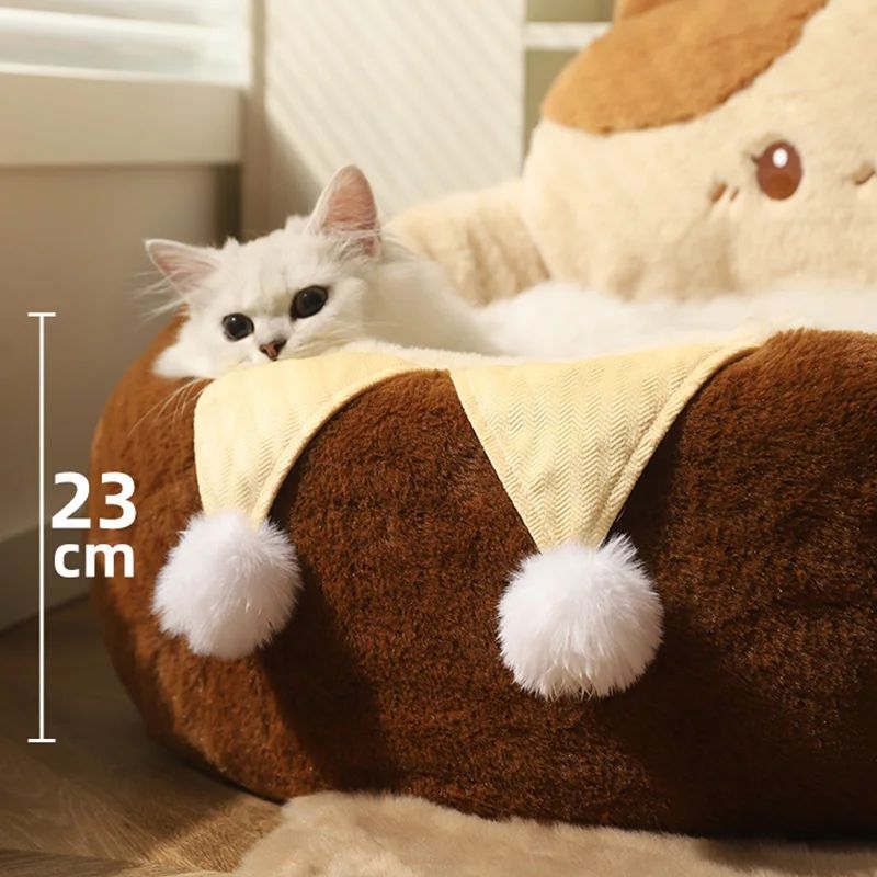 Round Warm Soft Pet Bed Cushion For Deep Comfortable Sleep