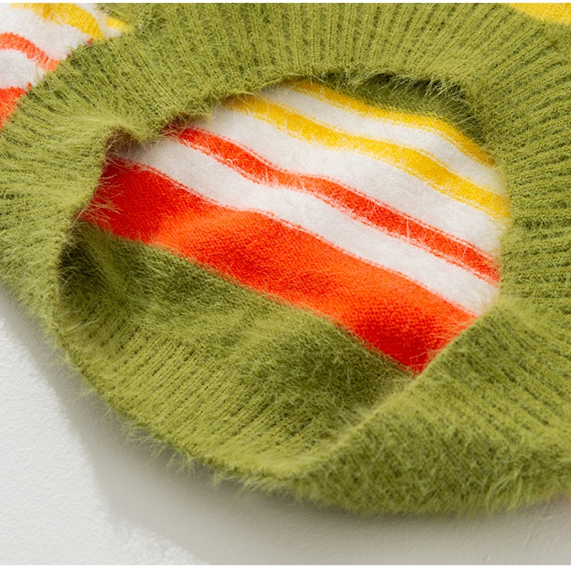 Striped Sleeveless Pet Sweater For Autumn And Winter Wear