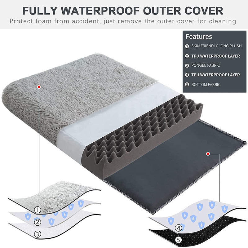 Plush Square Pet Bed With Memory Foam For Deep Sleep