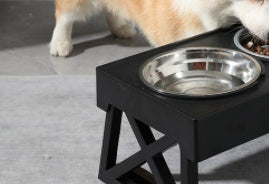 Adjustable Elevated Stainless Steel Pet Slow Feeder Bowl
