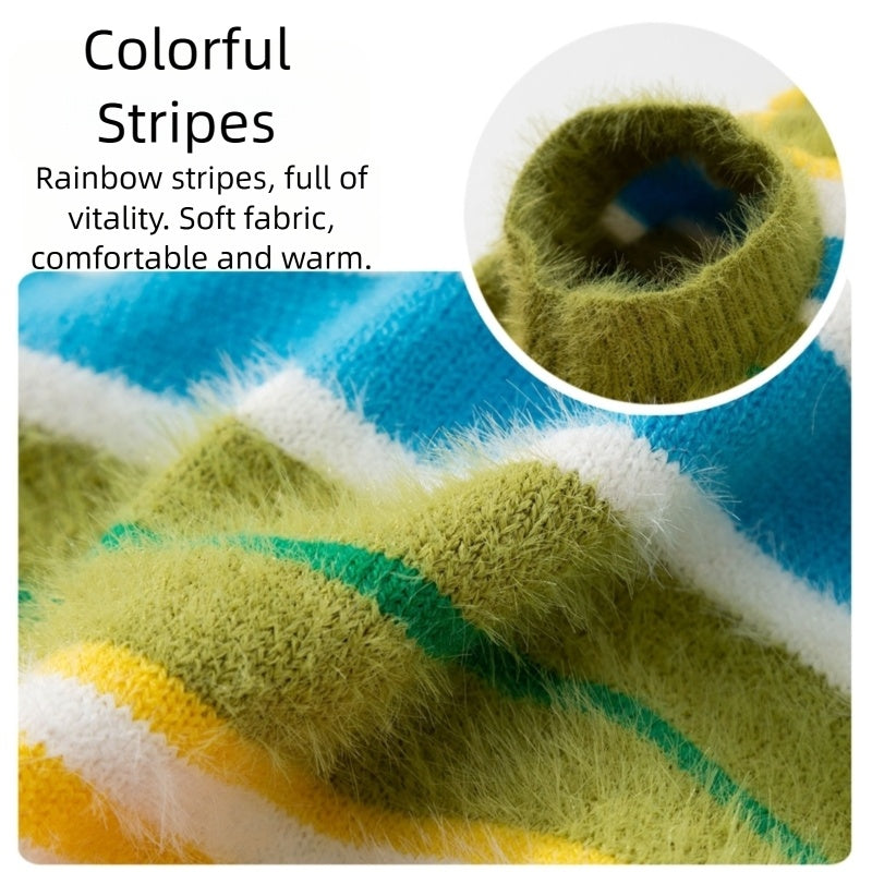 Striped Sleeveless Pet Sweater For Autumn And Winter Wear