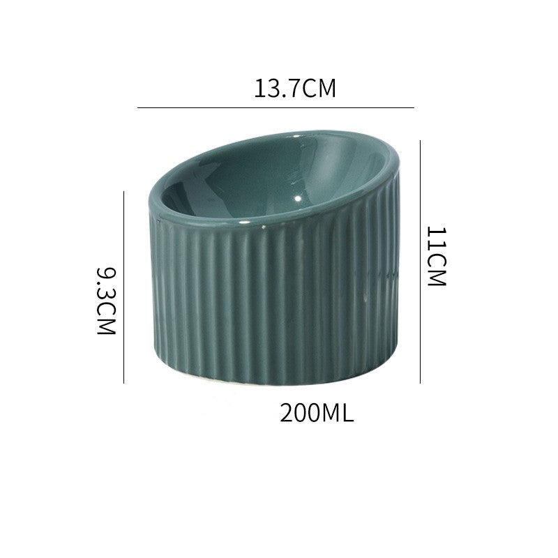 Ceramic Elevated Pet Bowl For Cervical Spine Support Feeding