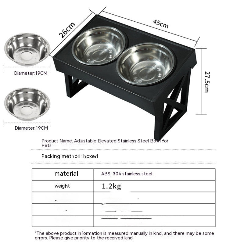 Adjustable Elevated Stainless Steel Pet Slow Feeder Bowl