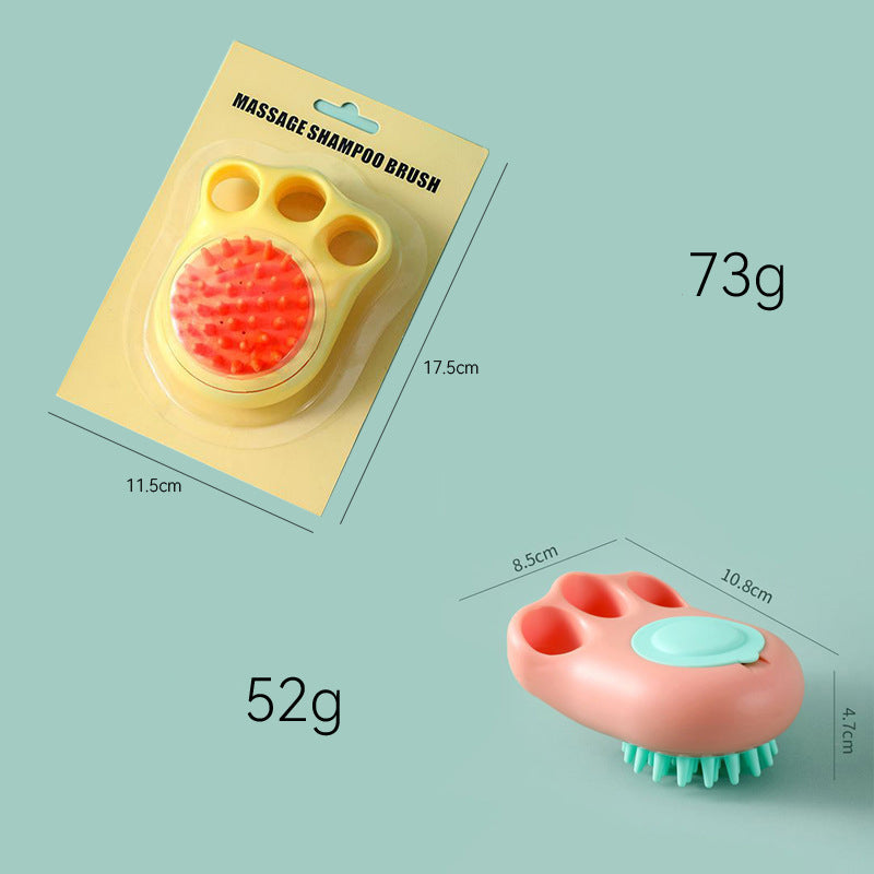Pet Bath Brush with Claw Massage Comb for Grooming