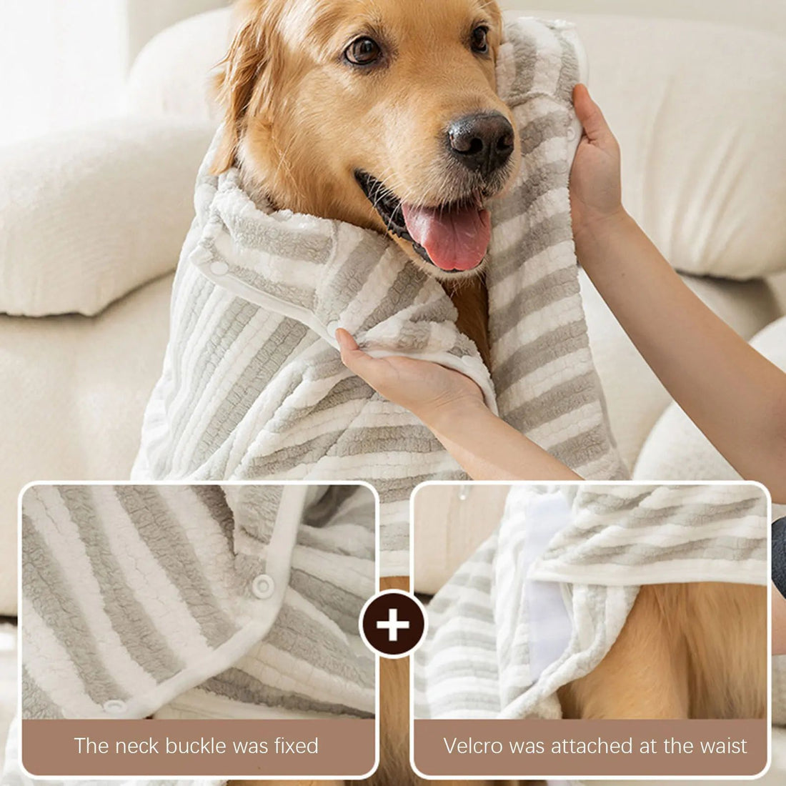 Ultra-Absorbent Quick-Drying Pet Bath Towel Thick Soft Bathrobe