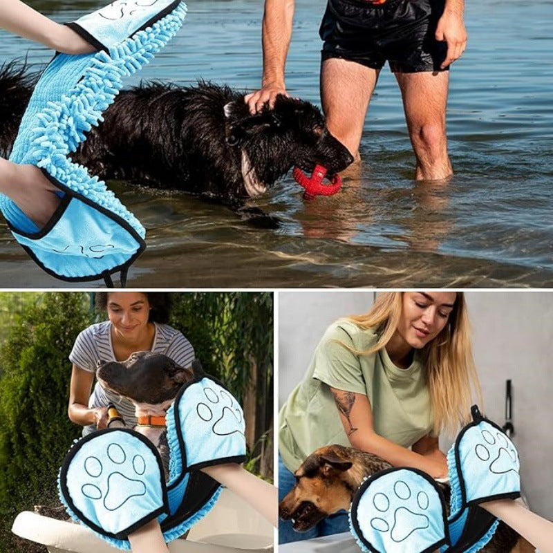 Pet Quick-Absorbent Bath Towel for Grooming and Drying