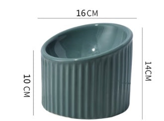 Ceramic Elevated Pet Bowl For Cervical Spine Support Feeding