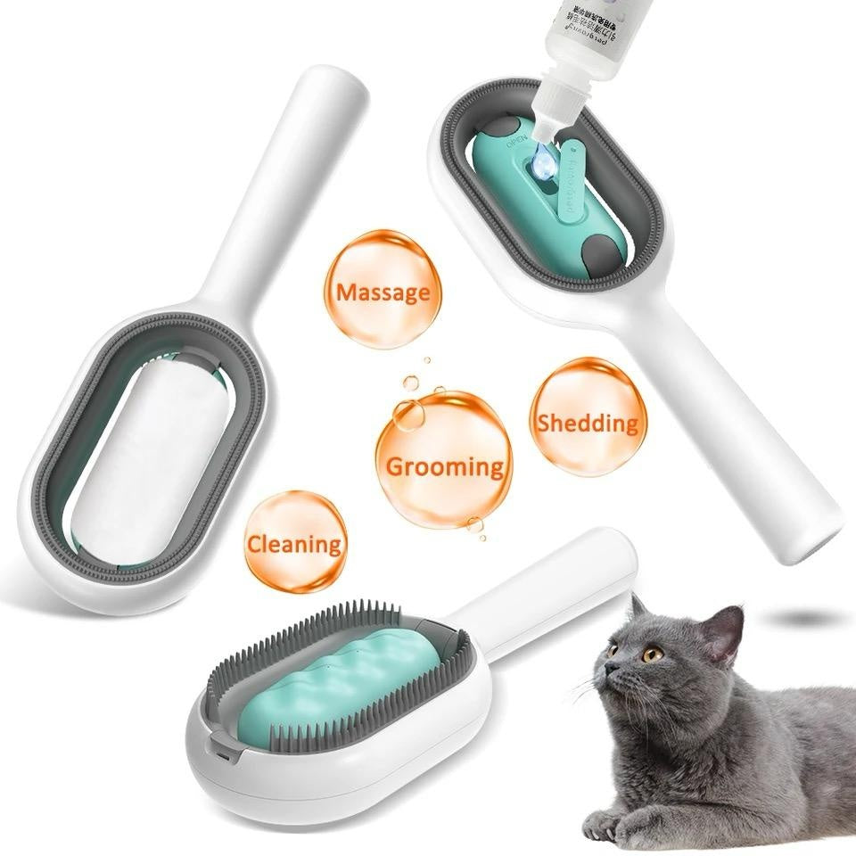 Pet Dematting Brush and Comb for Hair Removal with Collection Tank
