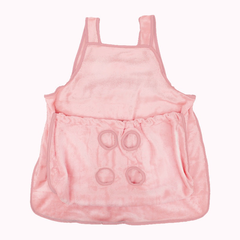 Plush Pet Carrier Apron With Chest Pocket For Outdoor Travel
