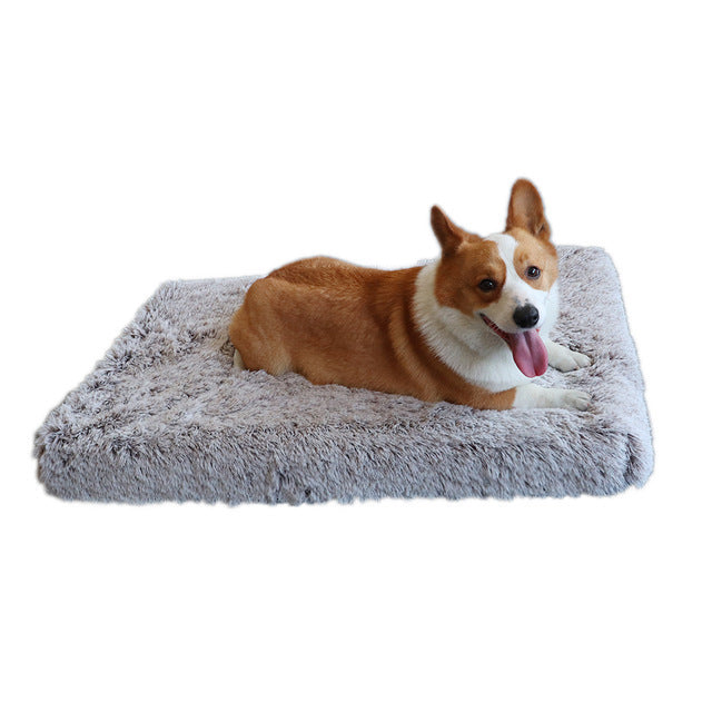 Plush Square Pet Bed With Memory Foam For Deep Sleep