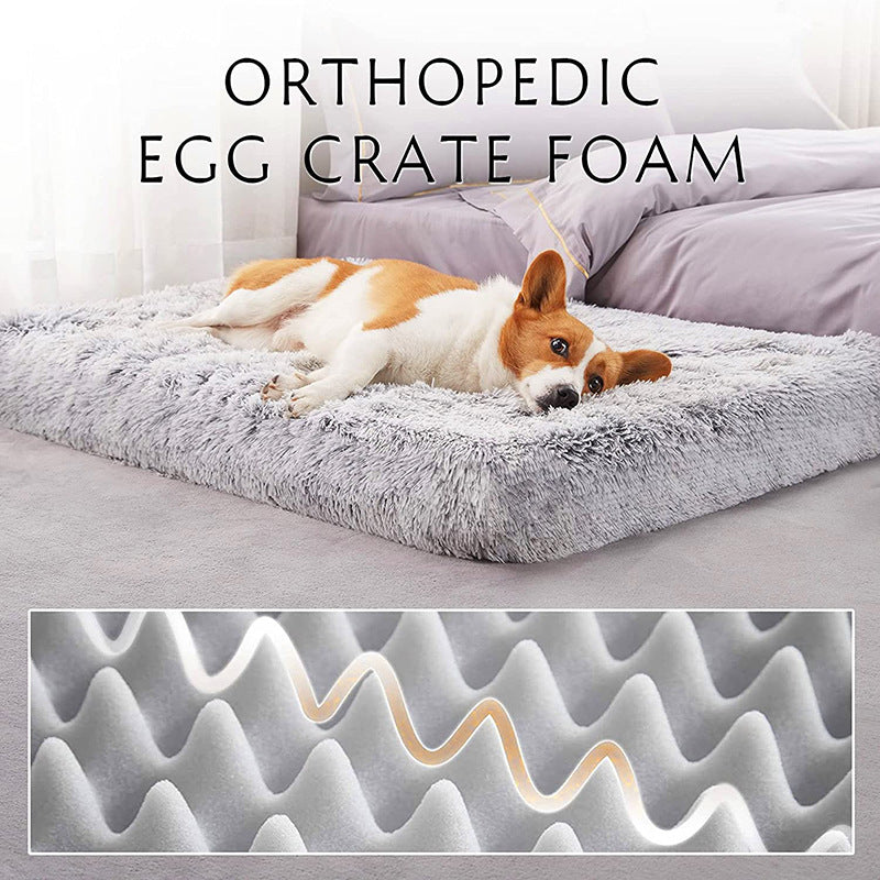 Plush Square Pet Bed With Memory Foam For Deep Sleep
