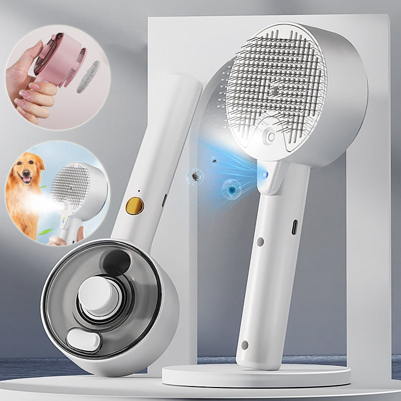 Self Cleaning Steam Pet Grooming Brush For Hair Removal