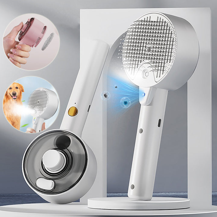 Self Cleaning Steam Pet Grooming Brush For Hair Removal