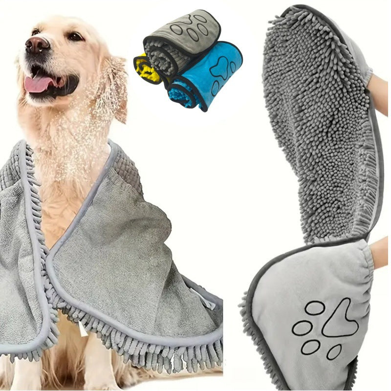 Pet Quick-Absorbent Bath Towel for Grooming and Drying