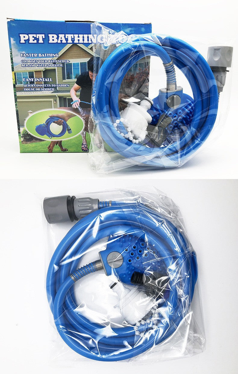 Pet Bathing Gloves with Silicone Nozzle Handheld Massage Shower Brush