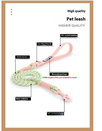 Solid Color PVC Pet Leash Rope For Outdoor Walking Use